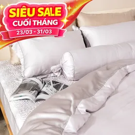Bộ chăn ga phủ chần lụa tencel cao cấp Amando Élan 5 chi tiết (TC001 và TC005)