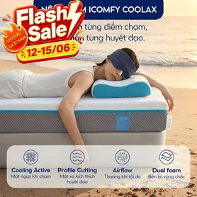 [BST Ngủ Mát] Nệm foam iComfy Coolax đa tầng thoáng mát, massage thư giãn dày 15cm