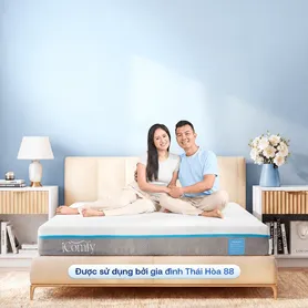 [BST Ngủ Mát] Nệm foam iComfy Coolax đa tầng thoáng mát, massage thư giãn dày 15cm