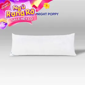 Gối ôm êm ái hiện đại Goodnight Poppy chuẩn công thái học, phù hợp với cơ thể người Việt (BST Ngủ Mát)
