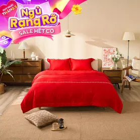 Bộ chăn ga Amando Love ấm áp, sang trọng