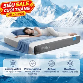 [BST Ngủ Mát] Nệm foam iComfy Coolax Plus Băng Lạnh Đa Tầng Dày 20cm