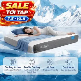 [BST Ngủ Mát] Nệm foam iComfy Coolax Plus Băng Lạnh Đa Tầng Dày 20cm
