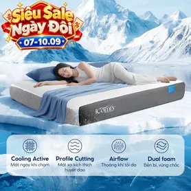 [BST Ngủ Mát] Nệm foam iComfy Coolax Plus Băng Lạnh Đa Tầng Dày 20cm