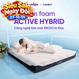 (Phiên bản 2026 - Gấp 3 Kikoo) Nệm foam Mát Lạnh Goodnight Active Hybrid