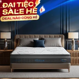Nệm lò xo Dunlopillo de.Stress Release túi độc lập phân 5 vùng nâng đỡ chuyên sâu