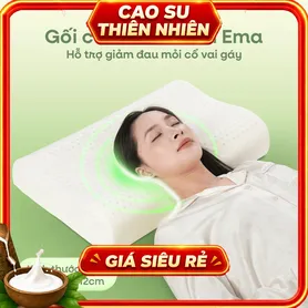 Gối cao su Gummi Ema giảm đau mỏi cổ vai gáy, thiết kế 2 đầu thích hợp cho cả nam và nữ, kích thước 40*60
