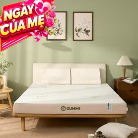 Nệm cao su Gummi Hybrid - công nghệ đa tầng, gấp 2 kháng khuẩn, siêu thoáng mát