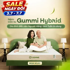 Nệm cao su Gummi Hybrid - công nghệ đa tầng, kháng khuẩn, siêu thoáng mát