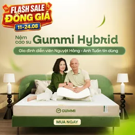 Nệm cao su Gummi Hybrid - công nghệ đa tầng, kháng khuẩn, siêu thoáng mát