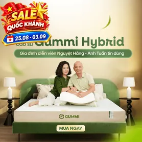 Nệm cao su Gummi Hybrid - công nghệ đa tầng, kháng khuẩn, siêu thoáng mát