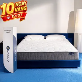 Nệm lò xo túi độc lập thế hệ mới Amando Goodnight Magic nâng đỡ êm ái 20cm