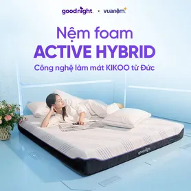 Combo làm mát: Đệm Foam Goodnight Active Hybrid