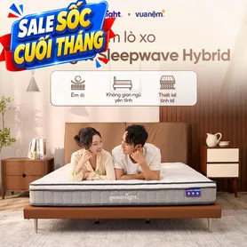 Combo sống chill: Đệm Lò xo Goodnight Sleep Wave Hybrid