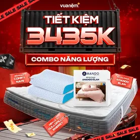Combo Năng Lượng : 1 Đệm Energy + 1 bộ chăn ga E'lan + 2 gối Nami - tiết kiệm 3435K