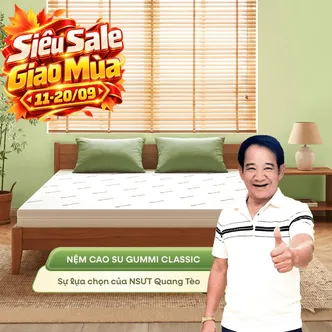 (Quà 8 món) Nệm cao su thiên nhiên Gummi Classic thế hệ mới dày 5/10/15cm