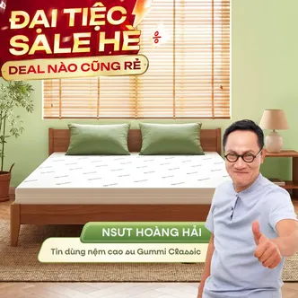 Nệm cao su thiên nhiên Gummi Classic thế hệ mới dày 5/10/15cm