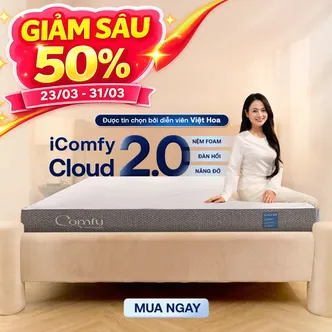 Nệm foam Comfy Cloud 2.0 siêu đàn hồi dày 15cm