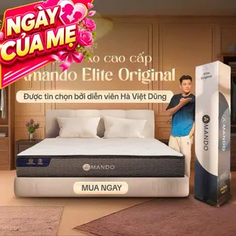 Nệm lò xo Amando Elite Original túi độc lập tiêu chuẩn khách sạn 5 sao dày 23cm