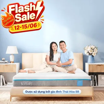 [BST Ngủ Mát] Nệm foam iComfy Coolax đa tầng thoáng mát, massage thư giãn dày 15cm