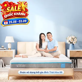 [BST Ngủ Mát] Nệm foam iComfy Coolax đa tầng thoáng mát, massage thư giãn dày 15cm