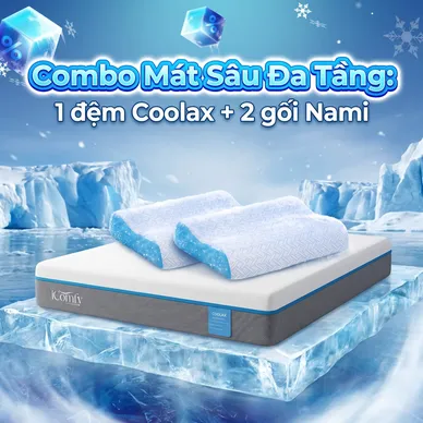 Combo Mát Sâu Đa Tầng: 1 đệm Coolax + 2 gối Nami - Ảnh 3