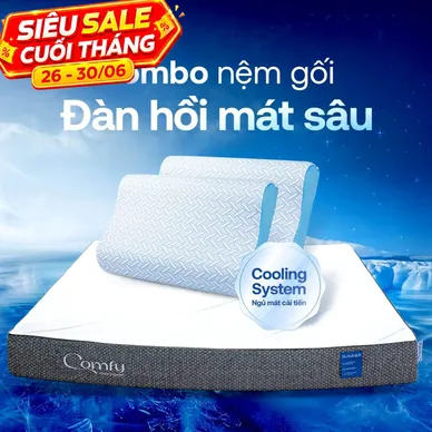 Combo Đàn Hồi Thoáng Khí: 1 đệm Cloud 2.0 + 2 gối Nami - Ảnh 3