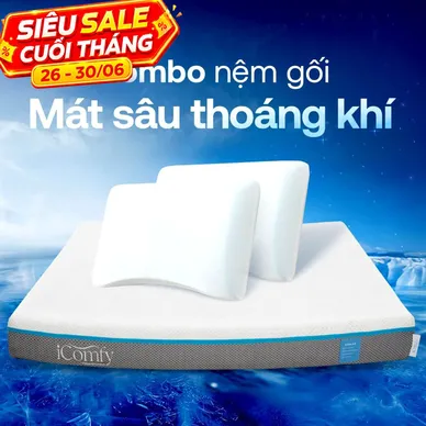 Combo Mát Sâu Đa Tầng 2: 1 đệm Coolax + 2 gối Sofy Air - Ảnh 2