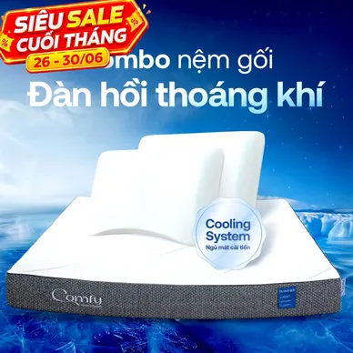 Combo Đàn Hồi Thoáng Khí 2: 1 đệm Cloud 2.0 + 2 gối Sofy Air - Ảnh 3
