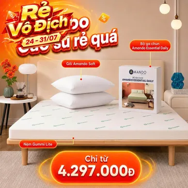 Combo Cao su siêu tiết kiệm: Đệm Cao Su Foam Gummi Lite kèm ga gối - Ảnh 2