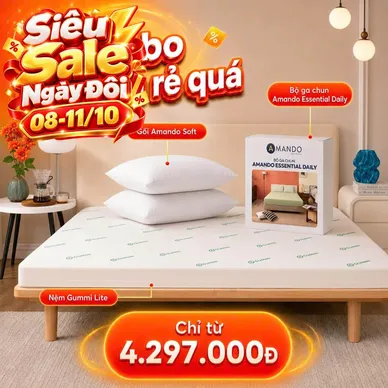 Combo Cao Su Siêu Tiết Kiệm: Nệm Gummi Lite + Ga + 2 Gối - Ảnh 2