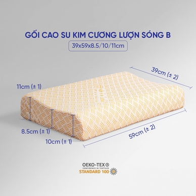 Gối cao su Kim Cương lượn sóng B - Ảnh 2