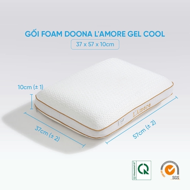 Gối memory foam Doona L'amore cool gel mát lạnh - Ảnh 2
