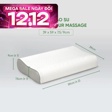 Gối cao su Gummi Contour Massage 100% thiên nhiên công thái học - Thumbnail