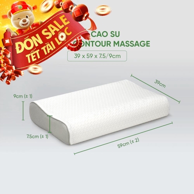 Gối cao su Gummi Contour Massage 100% thiên nhiên công thái học - Thumbnail