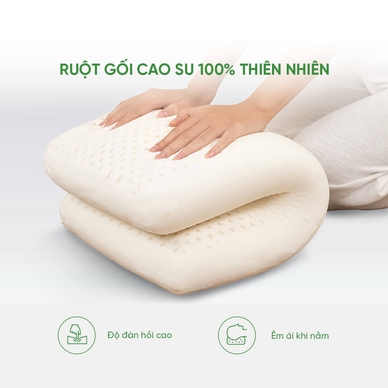 Gối cao su Gummi Standard 100% thiên nhiên thoáng khí - Ảnh 5