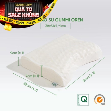 Gối cao su Gummi Oren 100% thiên nhiên massage cổ vai gáy - Ảnh 2