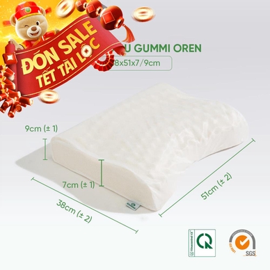 Gối cao su Gummi Oren 100% thiên nhiên massage cổ vai gáy - Ảnh 2