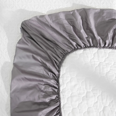 Bộ ga chun chăn chần Amando thêu cotton satin màu xám - Ảnh 10