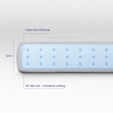 Nệm foam Comfy Cloud 1.0 thoáng khí vượt trội dày 12cm - Ảnh 4