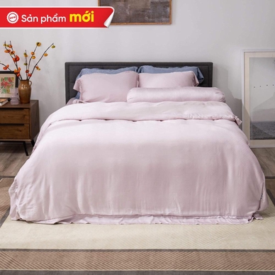 Bộ chăn ga Lụa tencel cao cấp Amando Lagom 5 chi tiết Màu Tím - Ảnh 5