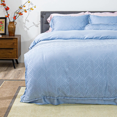 Bộ chăn ga Lụa tencel cao cấp Amando Lagom 5 chi tiết Màu Xanh dương - Ảnh 10