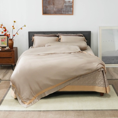 Bộ chăn ga phủ Lụa tencel cao cấp Amando Confident 5 chi tiết Màu Kem - Thumbnail