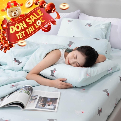 Bộ ga chun tencel Amando Celia 4 chi tiết TP009 - Thumbnail