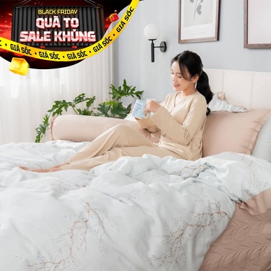 Bộ chăn ga phủ sợi gỗ thiên nhiên Amando Jamila 5 chi tiết LC001 - Thumbnail