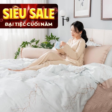 Bộ chăn ga phủ sợi gỗ thiên nhiên Amando Jamila 5 chi tiết LC001 - Thumbnail