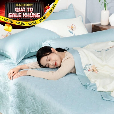 Bộ chăn ga phủ sợi gỗ thiên nhiên Amando Jamila 5 chi tiết LC002 - Thumbnail