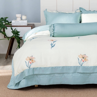 Bộ chăn ga phủ sợi gỗ thiên nhiên Amando Jamila 5 chi tiết LC002 - Ảnh 9