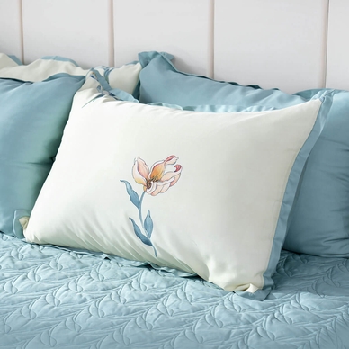 Bộ chăn ga phủ sợi gỗ thiên nhiên Amando Jamila 5 chi tiết LC002 - Ảnh 7