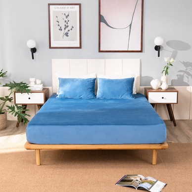 Bộ ga chun nỉ nhung mềm mịn giữ ấm Amando Sol 3 chi tiết - Ảnh 3